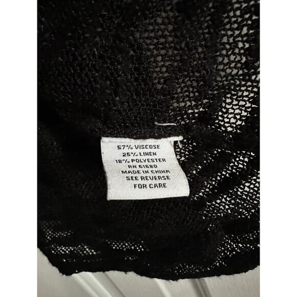 525 AMERICA Black Slub Yarn Knit V-Neck Pullover Sweater Witchy Whimsigoth M - Picture 5 of 5